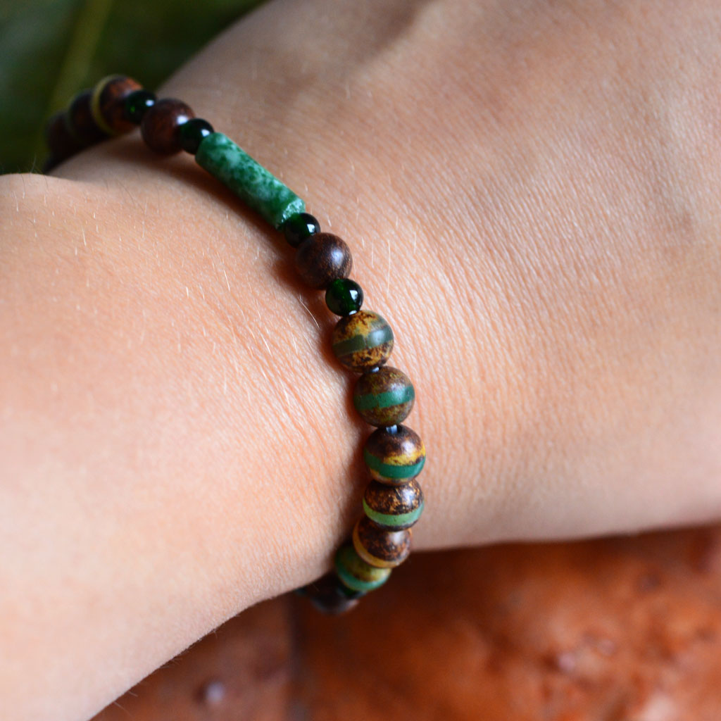 Tibet Achat x Moosachat Armband