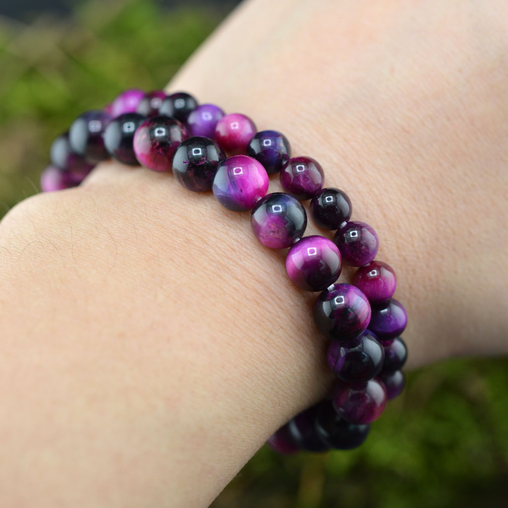 Violettes Tigerauge Armband