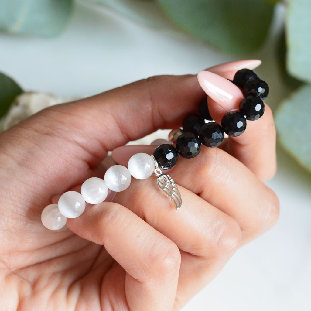 Clear Energy Turmalin-Selenit Armband