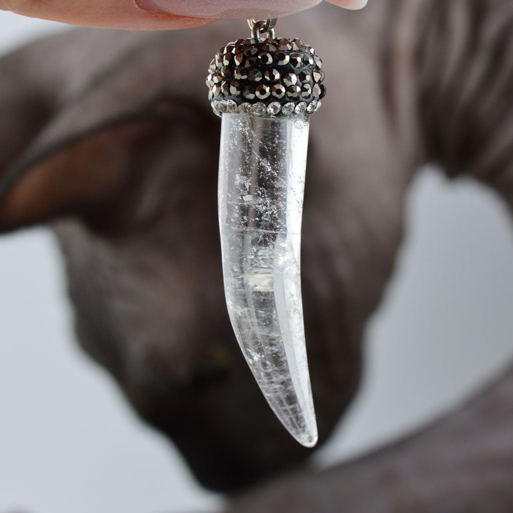 Bergkristall Anhänger Zahn