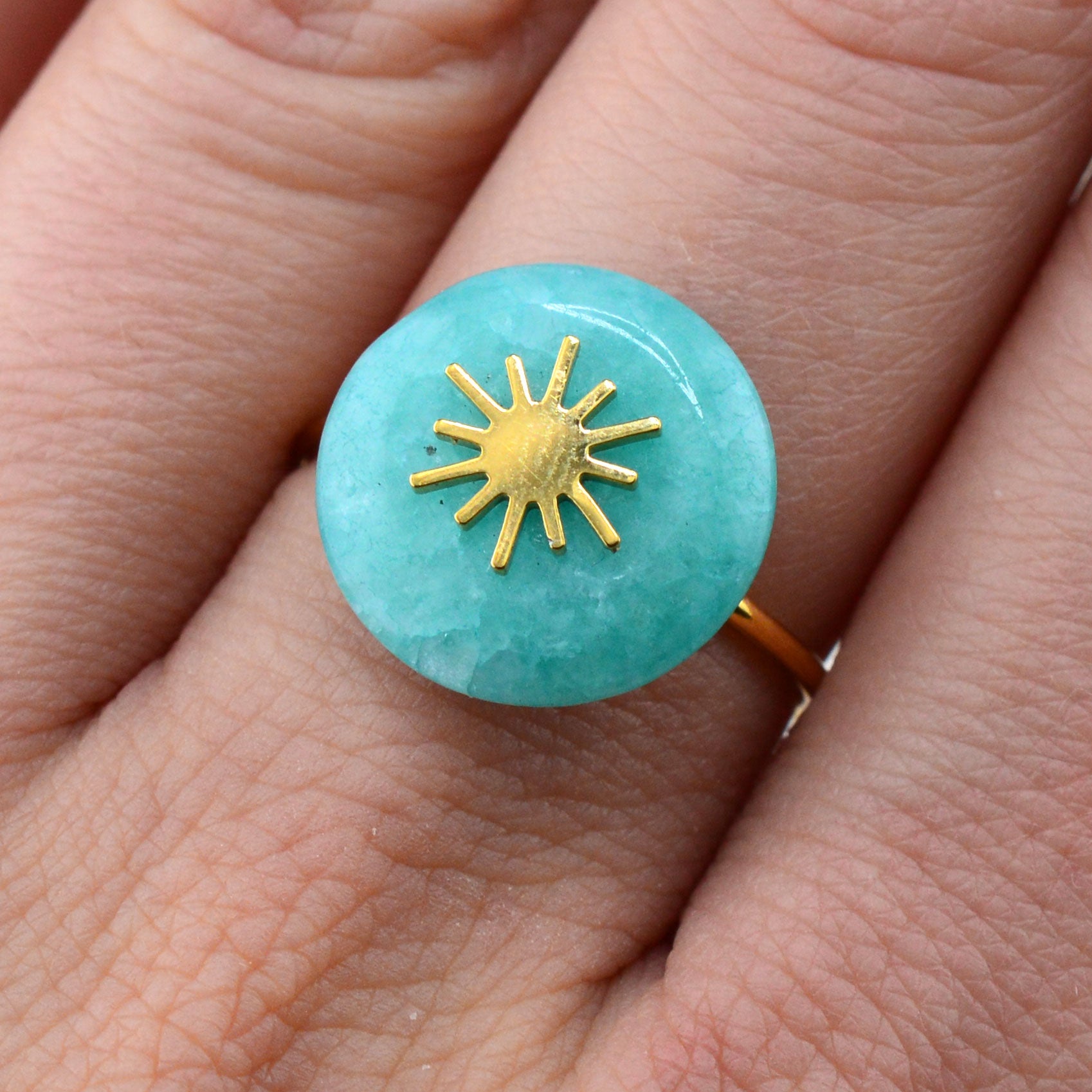 Quarz Ringe türkis