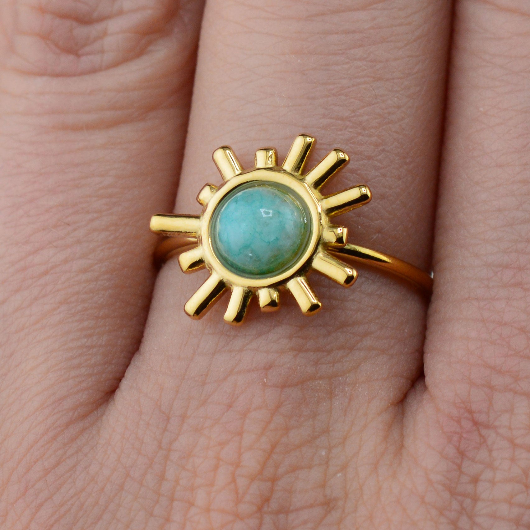 Quarz Ringe türkis