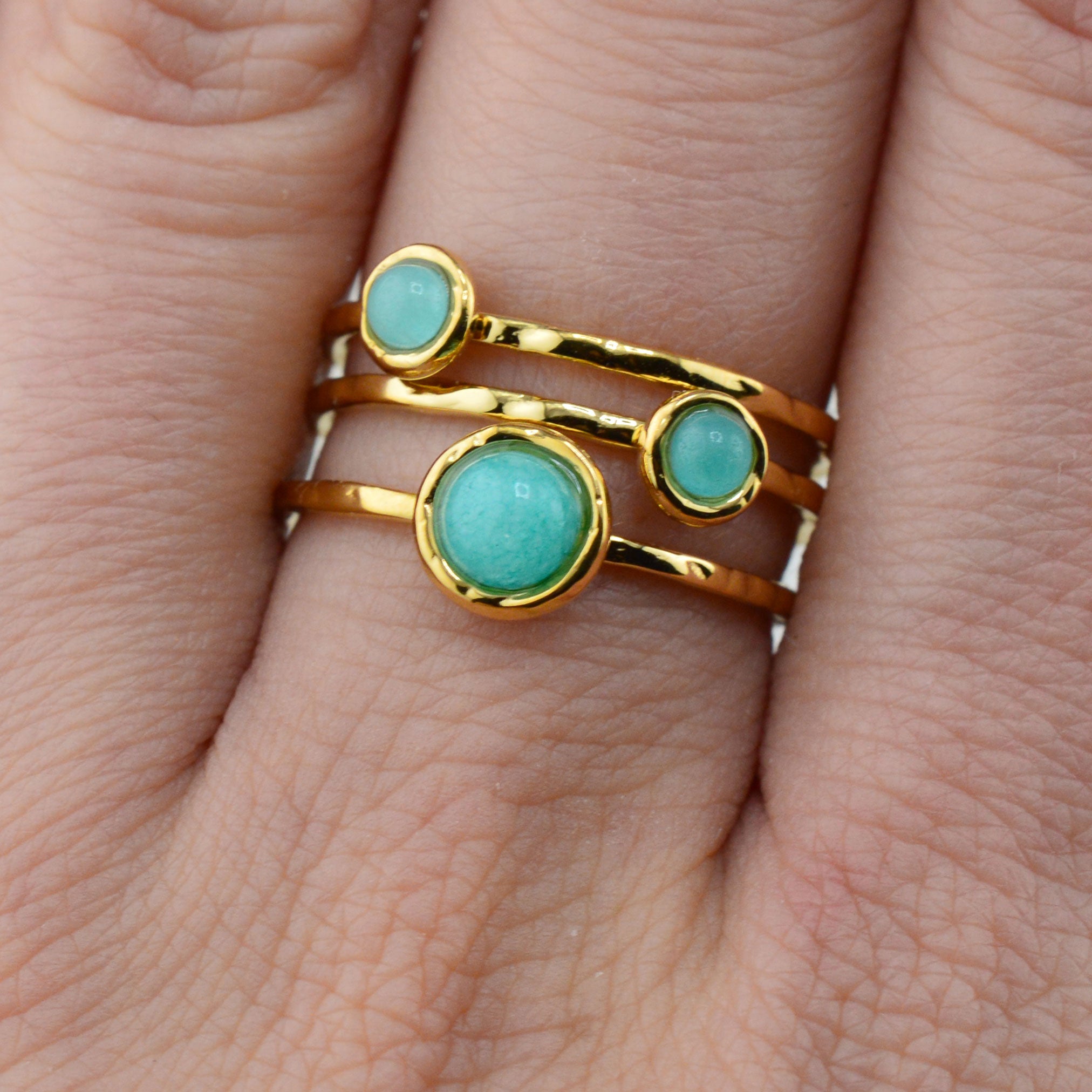 Quarz Ringe türkis
