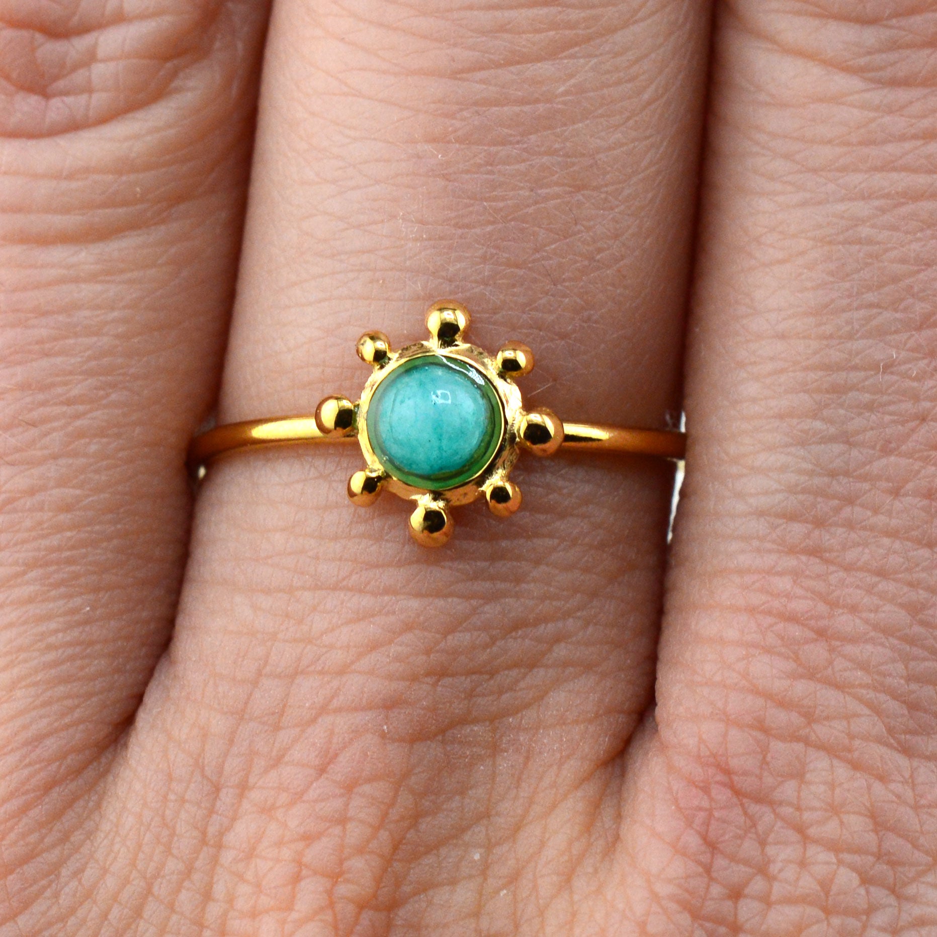 Quarz Ringe türkis