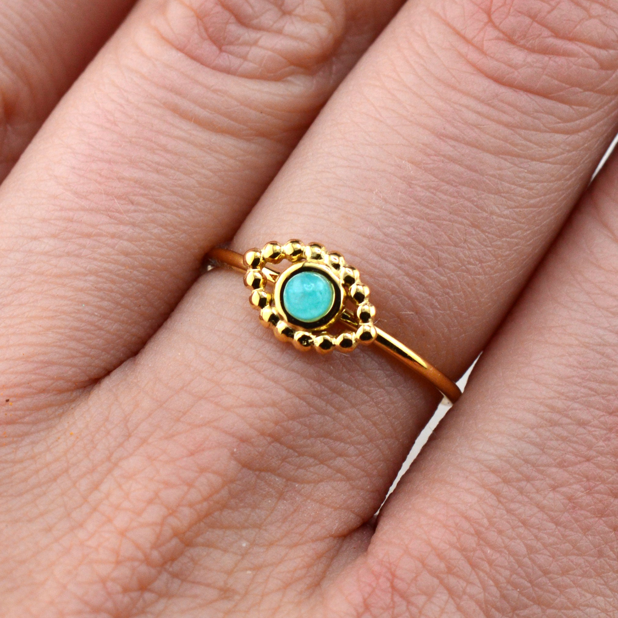 Quarz Ringe türkis