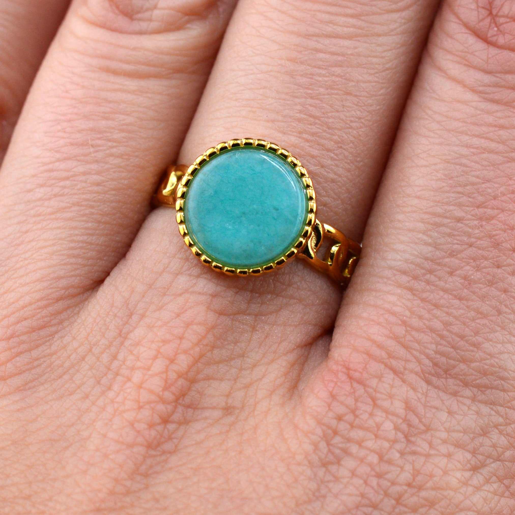 Quarz Ringe türkis