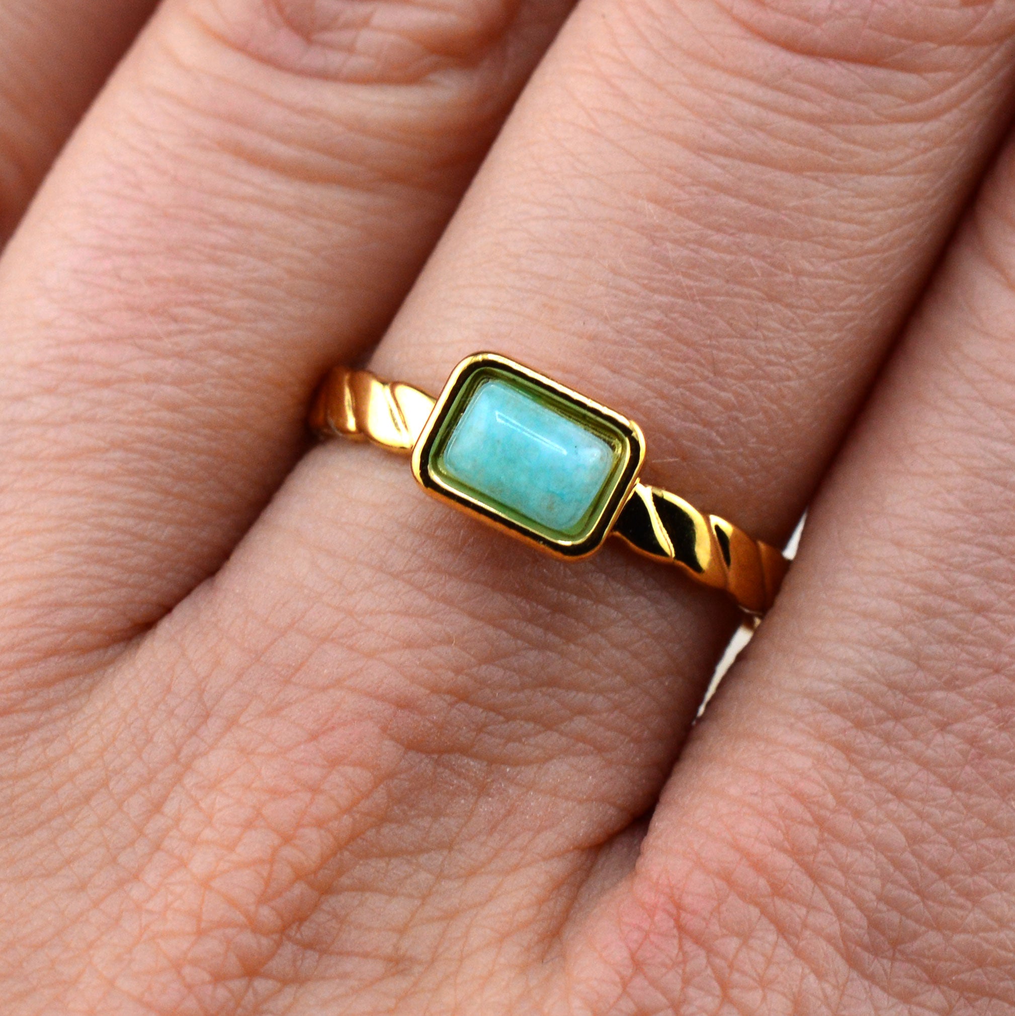 Quarz Ringe türkis