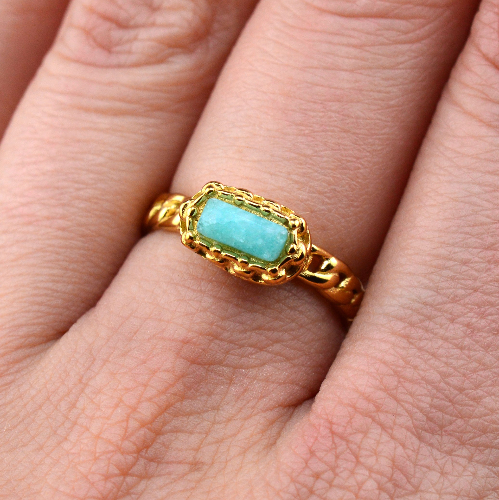 Quarz Ringe türkis