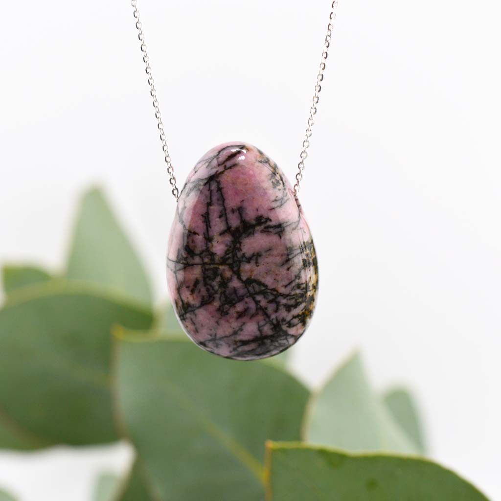 Rhodonit Tropfen Anhänger