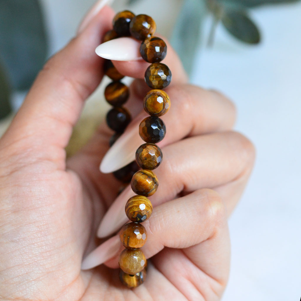 Tigerauge Armband facettiert