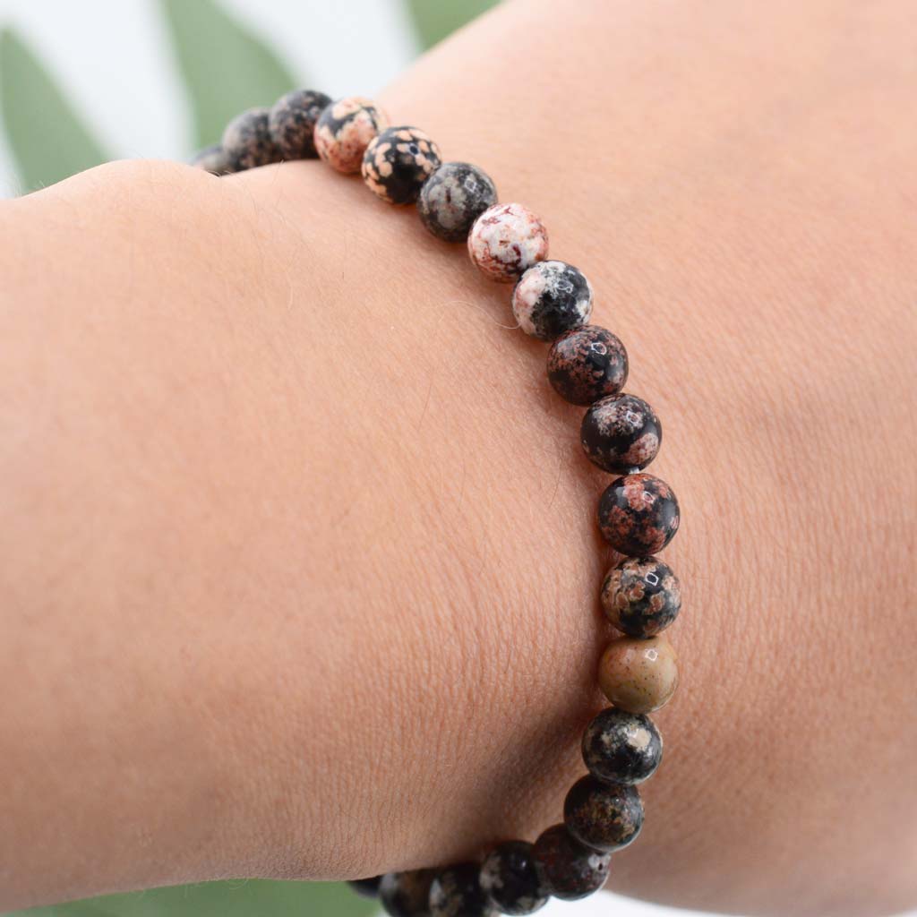 Roter Schneeflocken Obsidian Armband