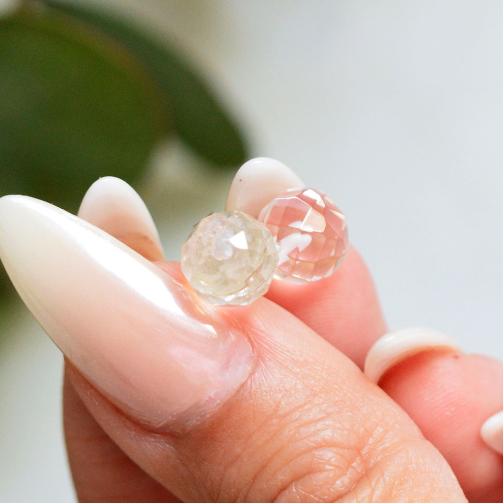 Bergkristall Ohrstecker facettiert