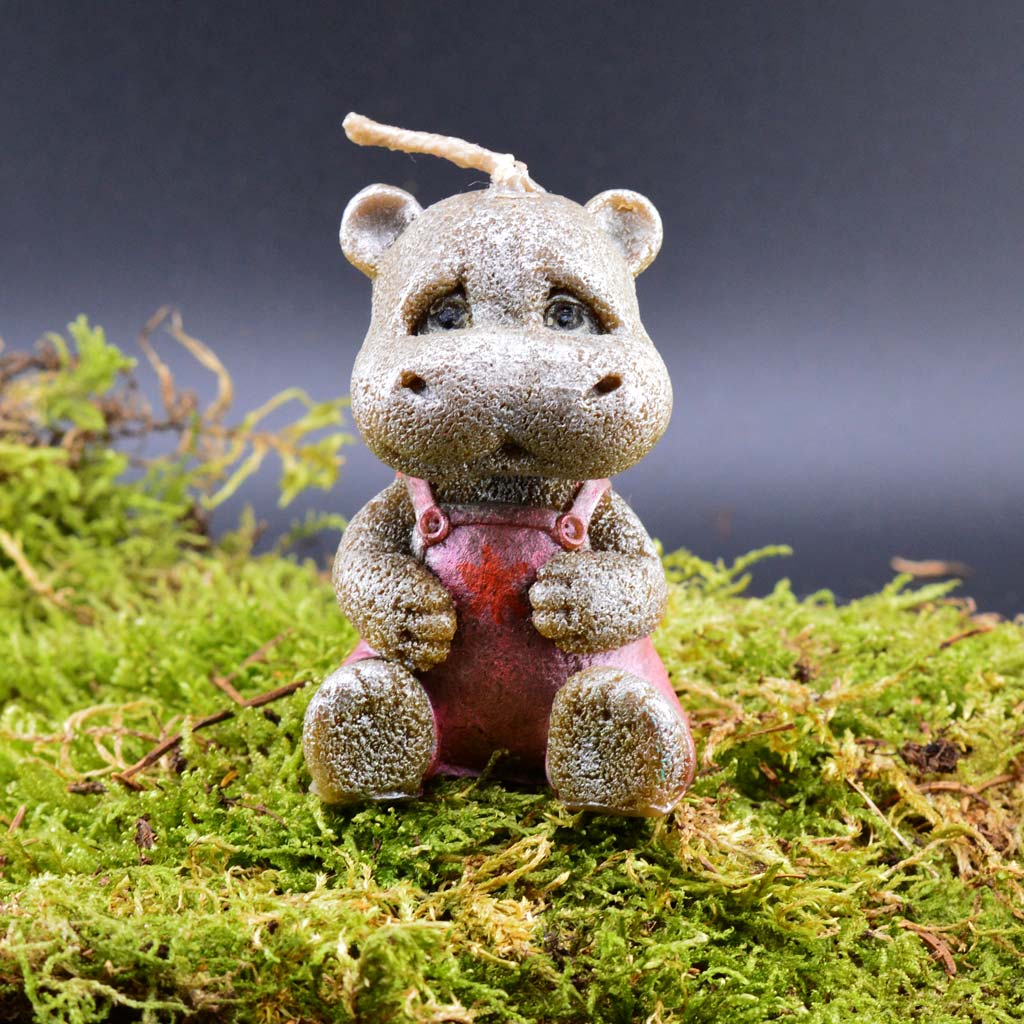 Happy Nilpferdchen Kerze