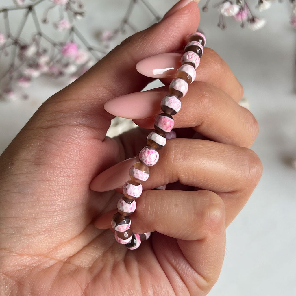 Tibet Achat rose Armband