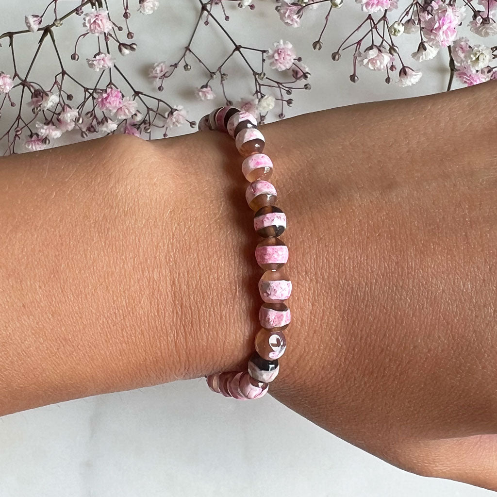 Tibet Achat rose Armband