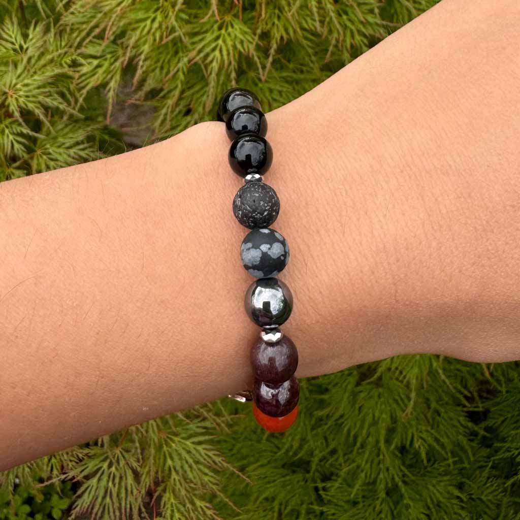 Muladhara- Das Wurzelchakra Armband red-black