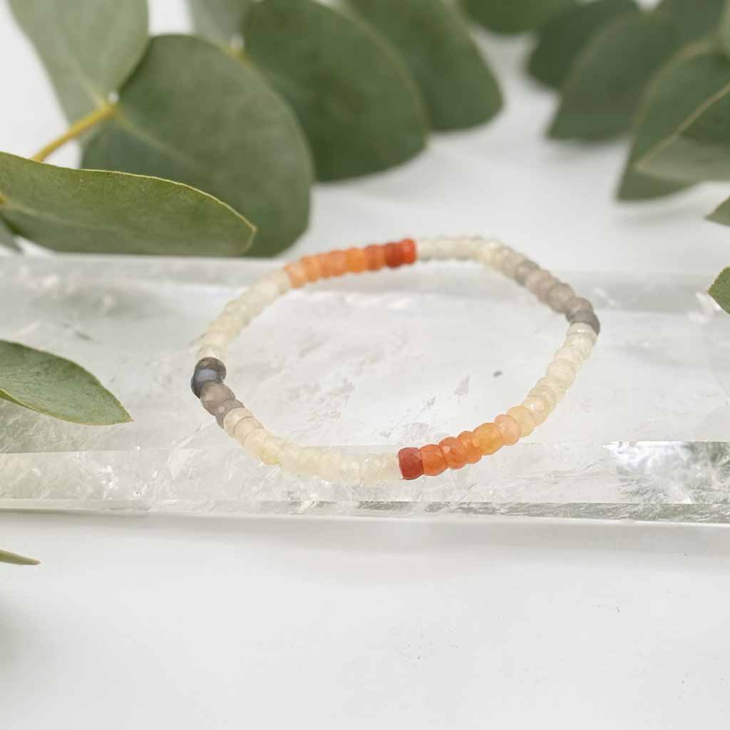 Buntes Mondstein Armband facettiert rtw