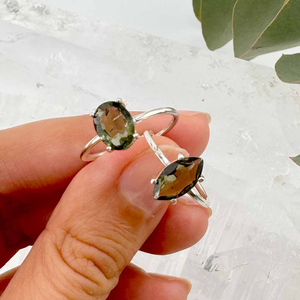 Moldavit Juwelier Ringe