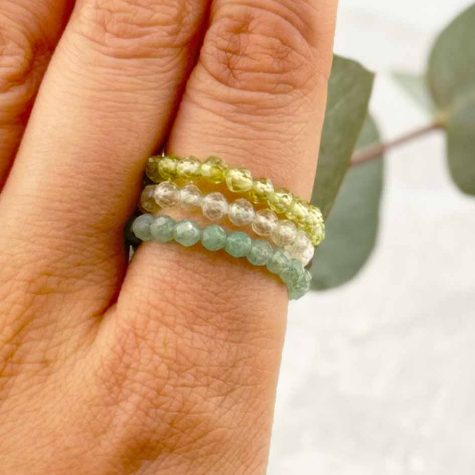 Aventurin Ring facettiert