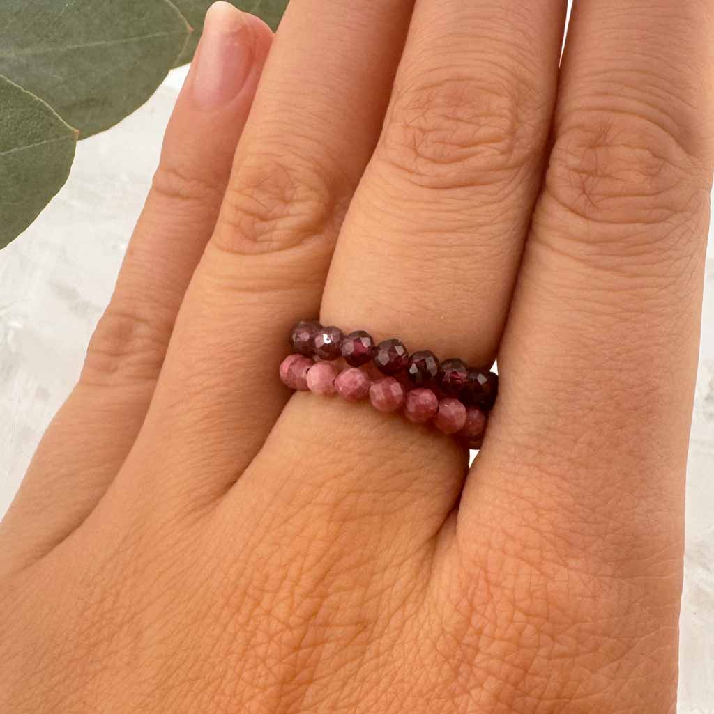 Rhodonit Ring facettiert