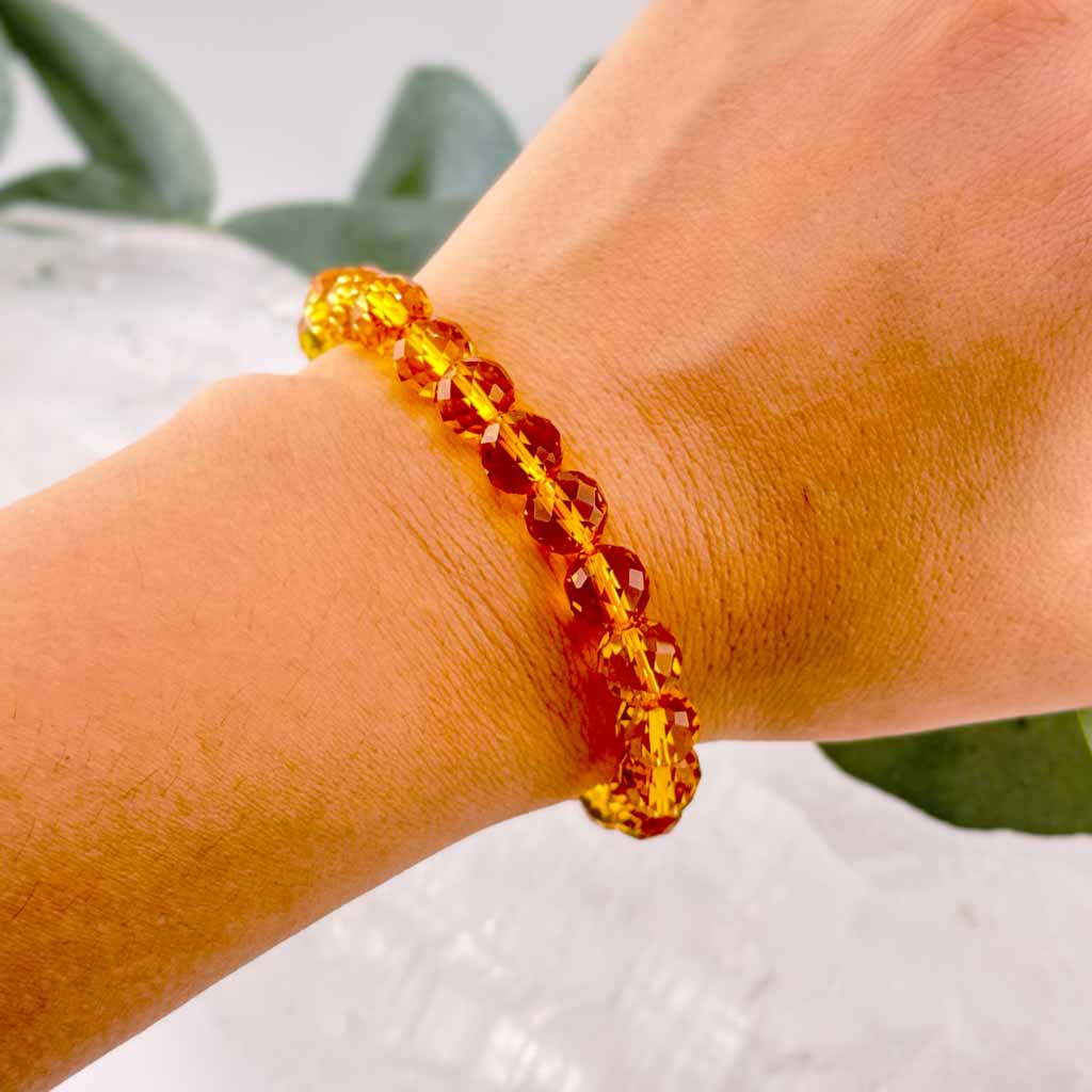 Citrin Armband intensiv facettiert