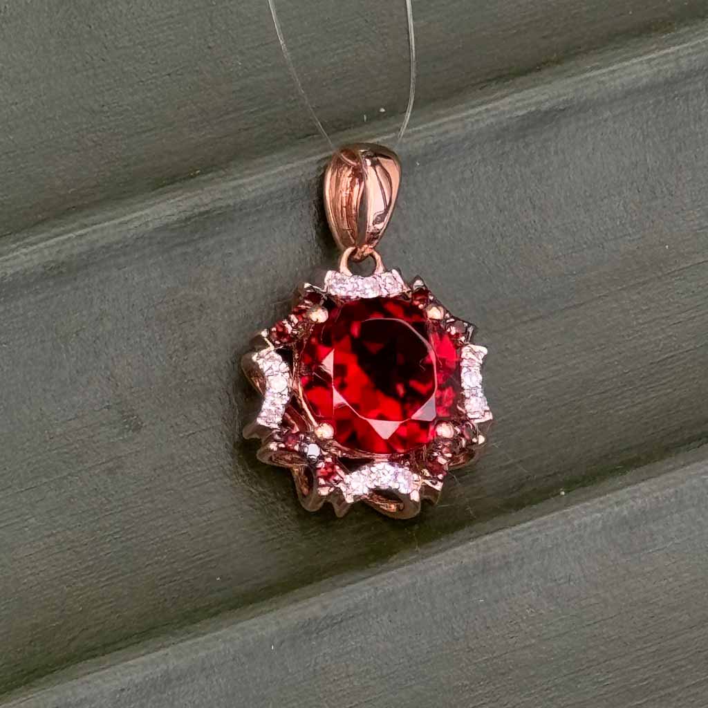 Granat Anhänger Roségold