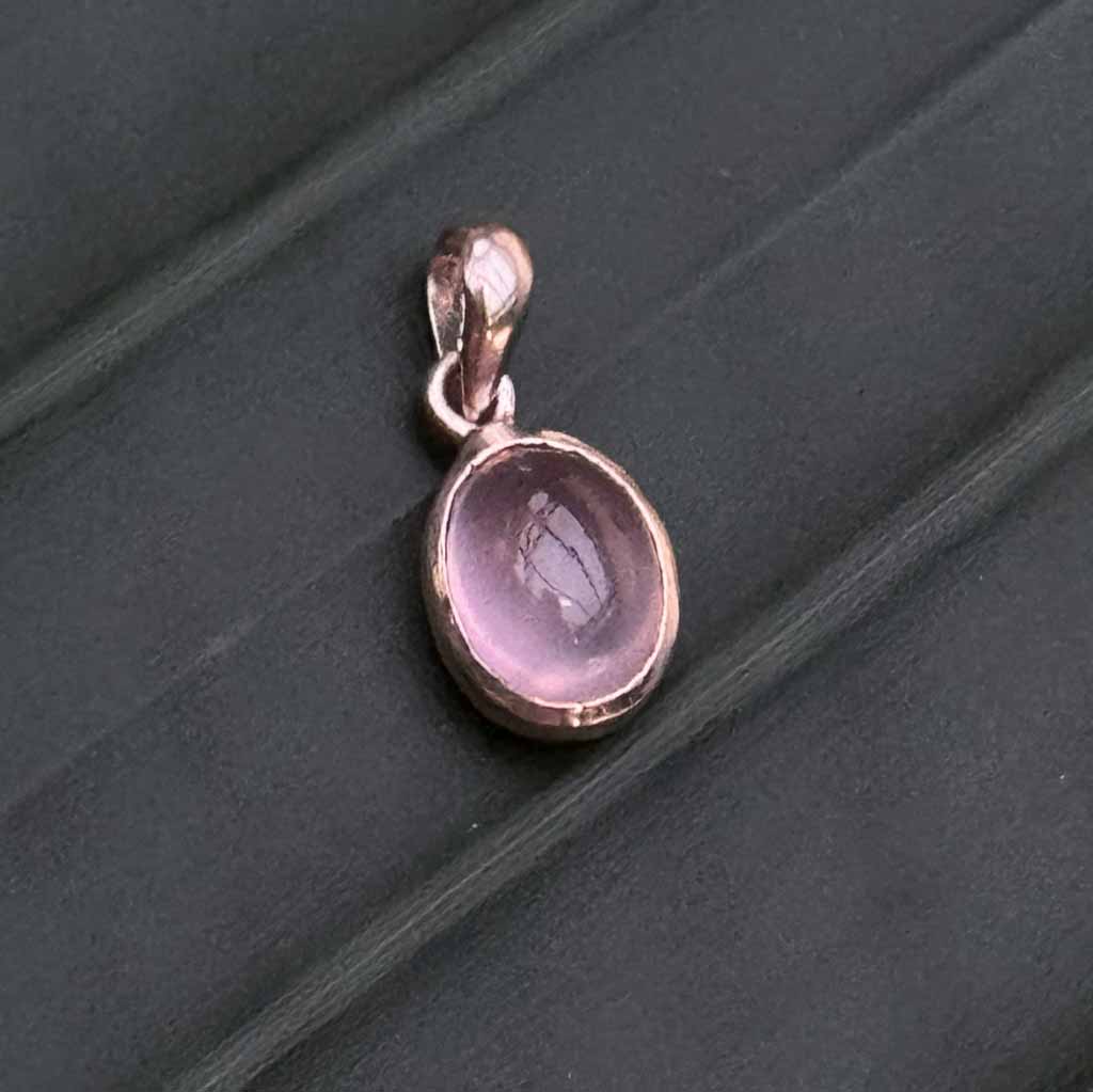 Rosenquarz Anhänger Silber