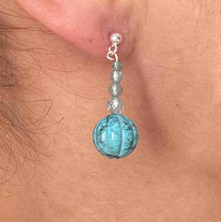 Türkis-Apatit-Turmalin Ohrringe