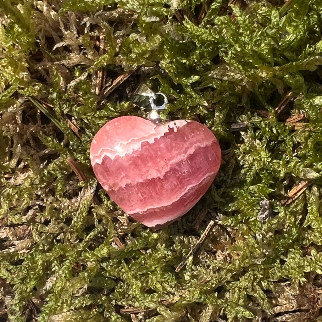 Rhodochrosit Herz Anhänger