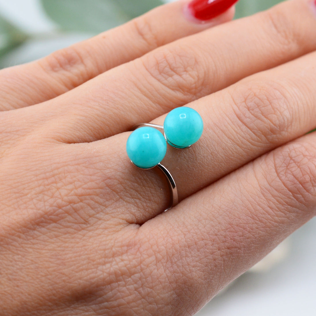 Amazonit Silber Ring