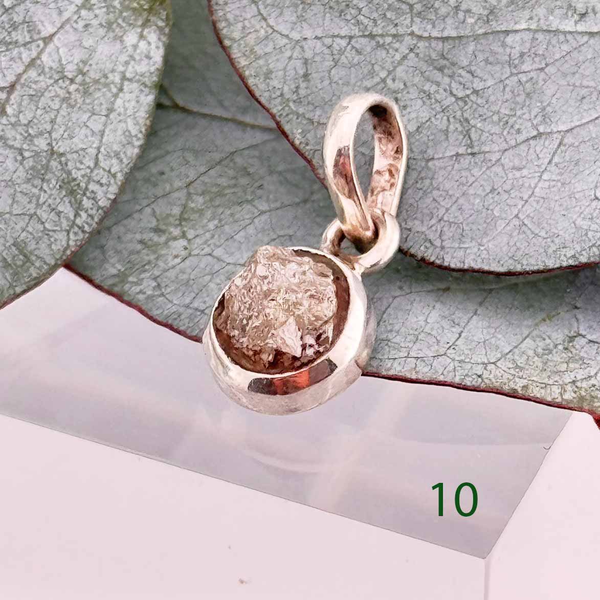 Echter Rohdiamant in Silber