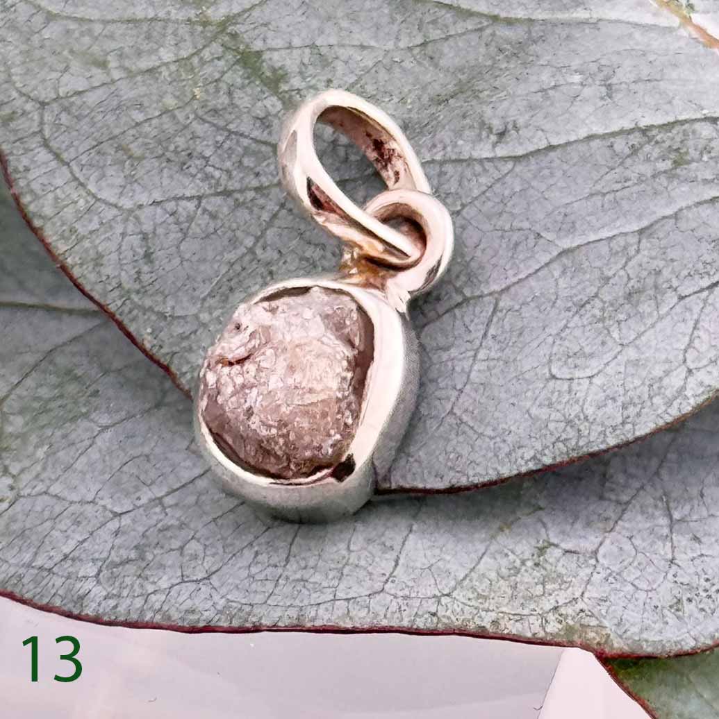 Echter Rohdiamant in Silber