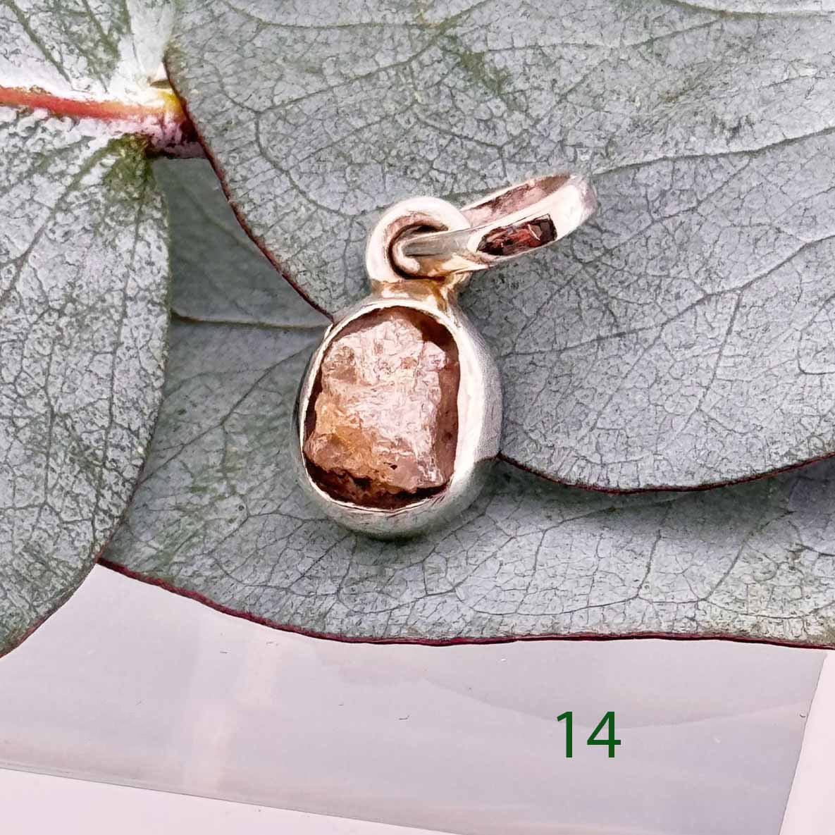 Echter Rohdiamant in Silber