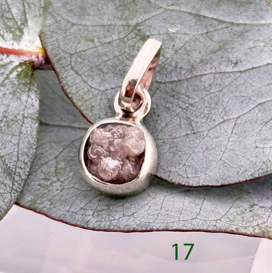 Echter Rohdiamant in Silber