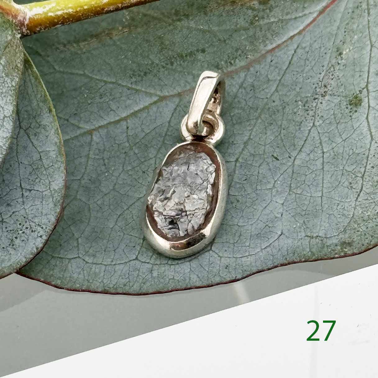 Echter Rohdiamant in Silber