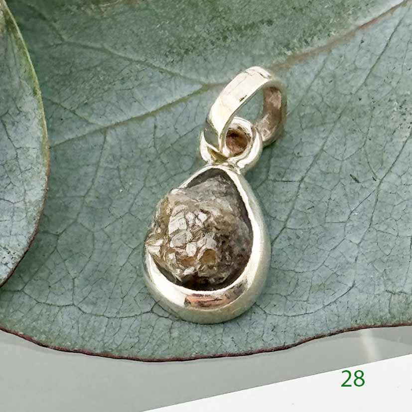 Echter Rohdiamant in Silber