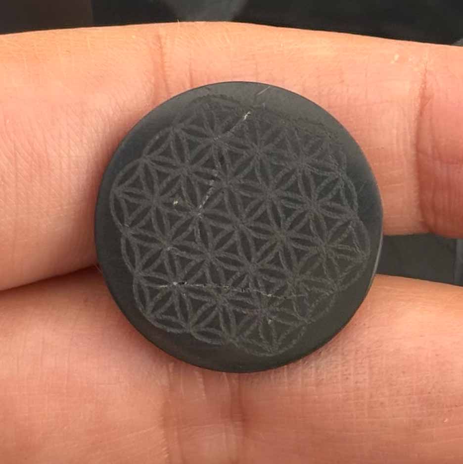 Besonderheit! Shungit Schutz Slices Blume des Lebens fürs Handy