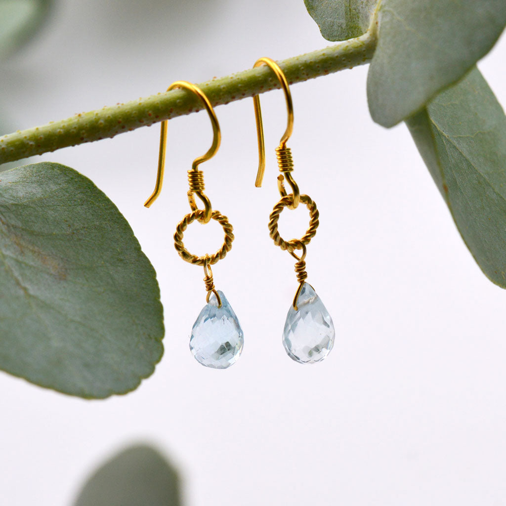 Blue Topas Anhänger und Ohrhänger