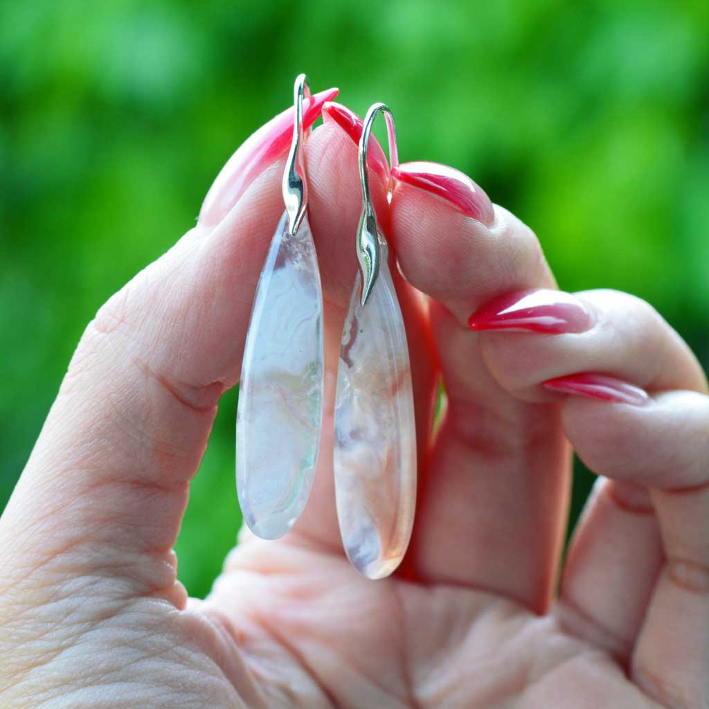 Kirschblüten Achat Ohrringe