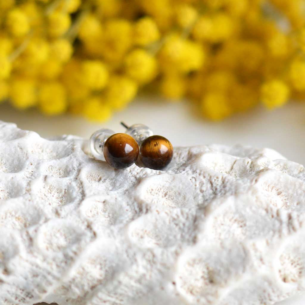 Tigerauge Ohrstecker