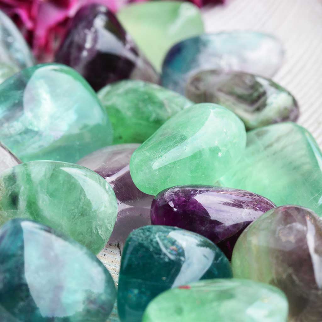 Fluorit Trommelstein