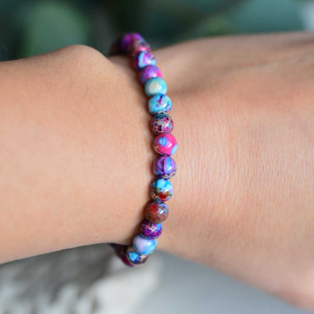 Regenbogen Meeressediment Jaspis Armband