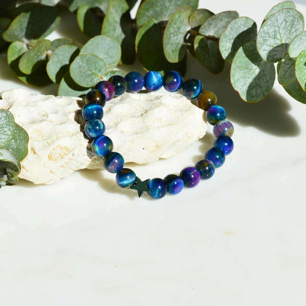 Regenbogen Tigerauge Armband