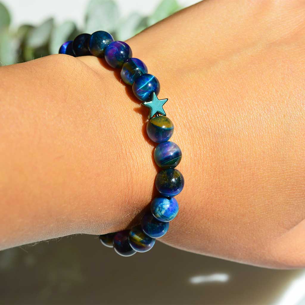 Regenbogen Tigerauge Armband