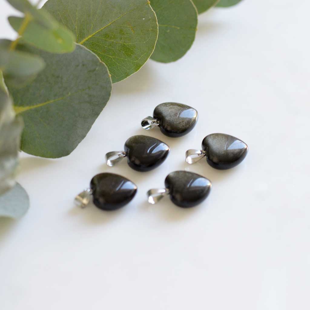 Obsidian Herz Anhänger