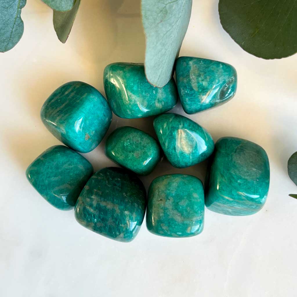 Amazonit Trommelsteine Russland