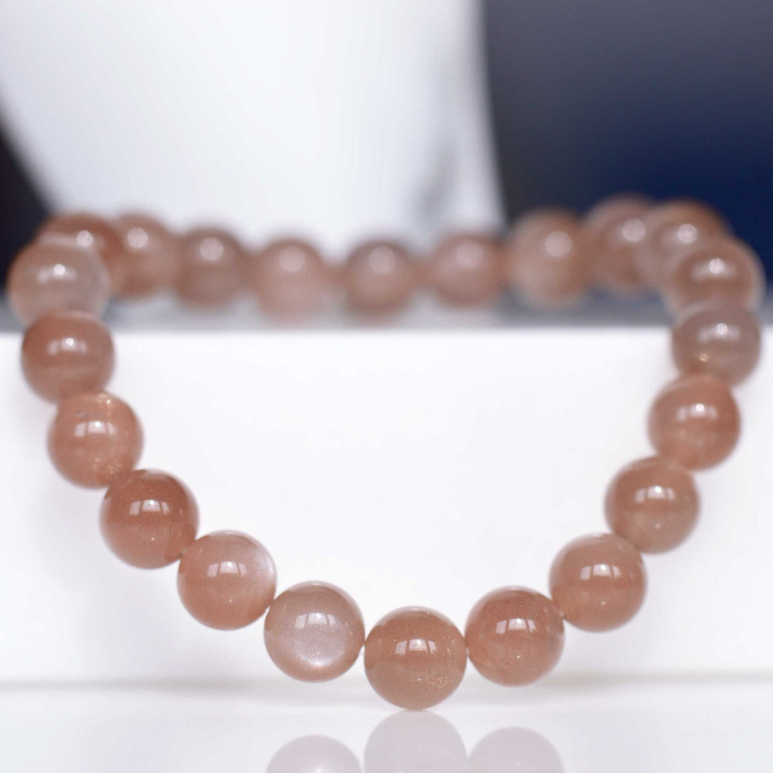 Selten! Mondstein Armband schokobraun