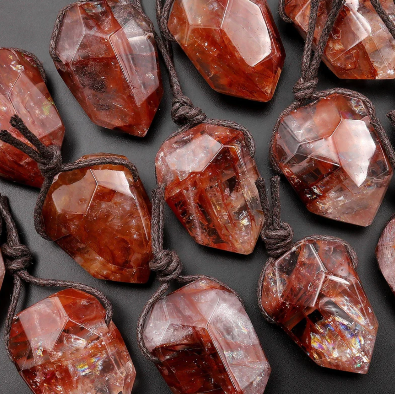 Roter Lepidocrocit Quartz Anhänger