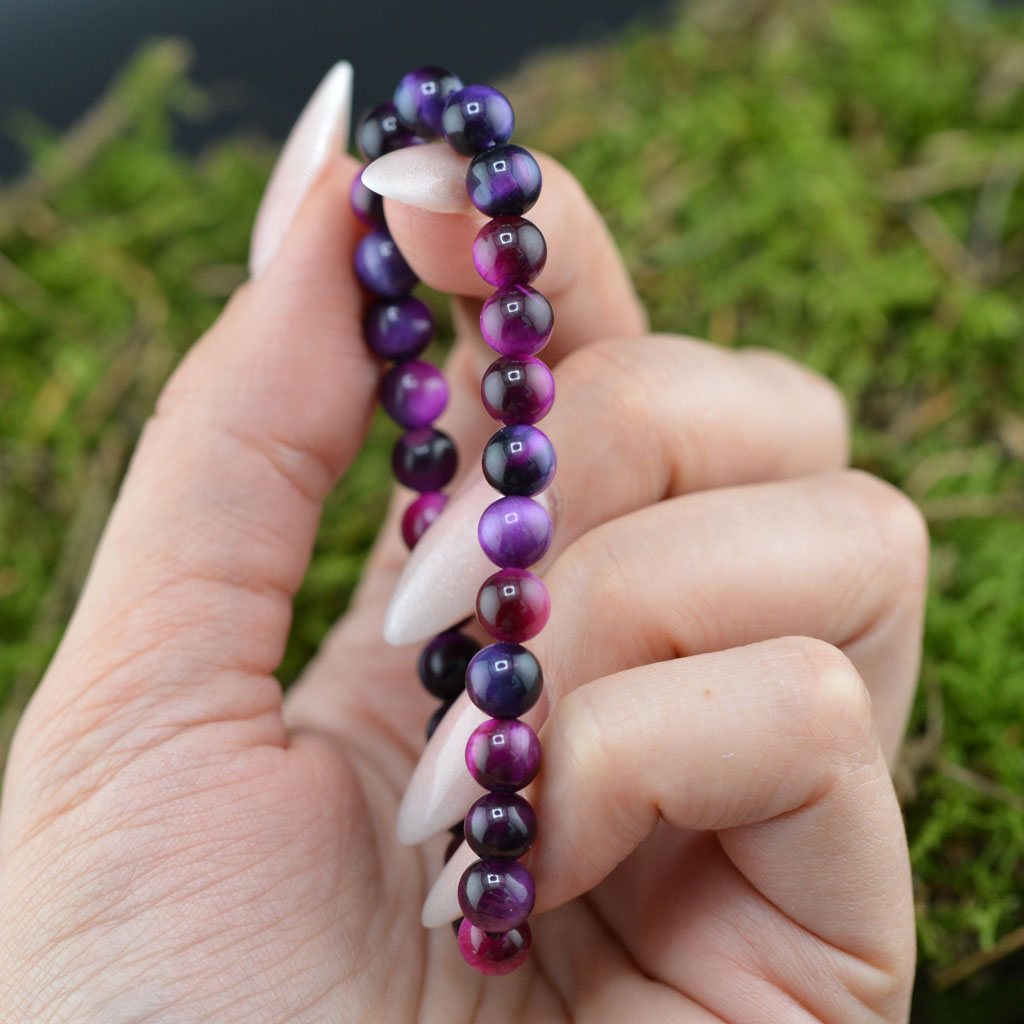Violettes Tigerauge Armband