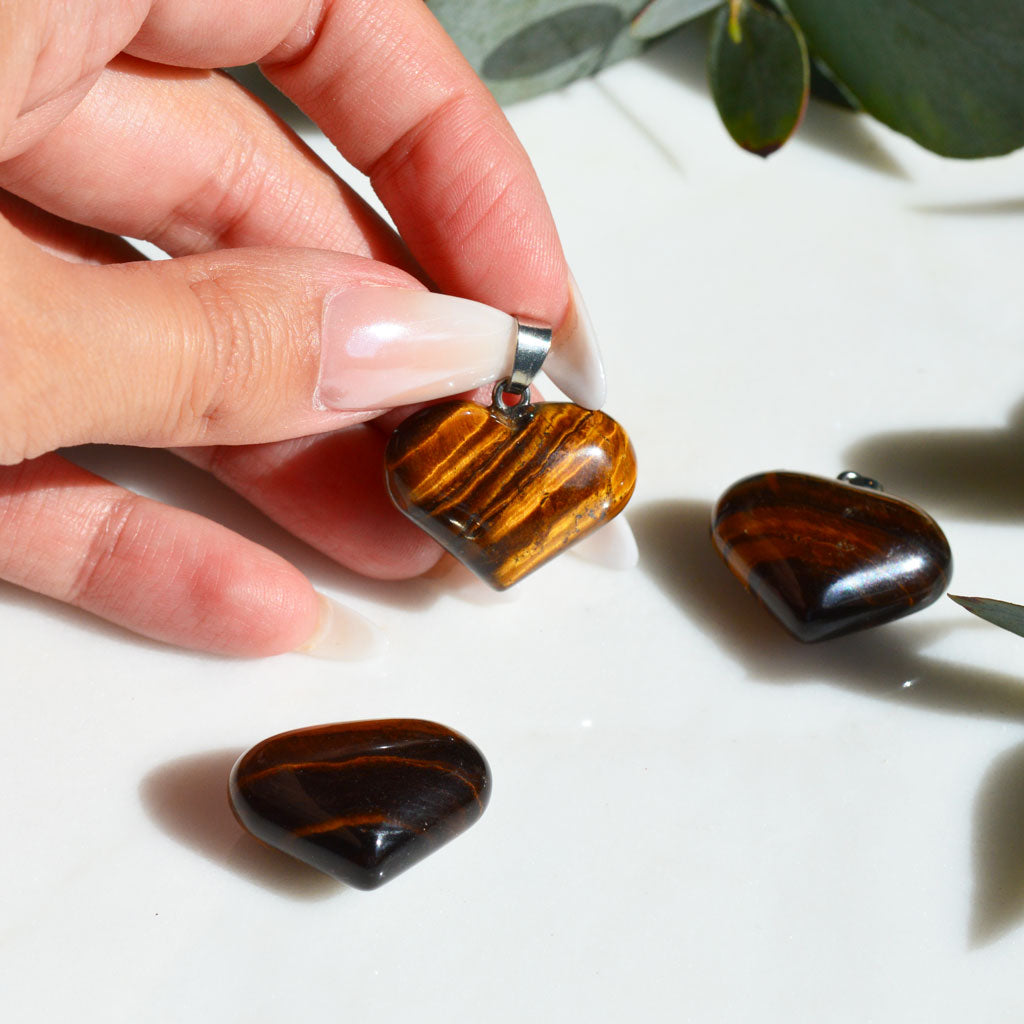 Tigerauge Herz Anhänger